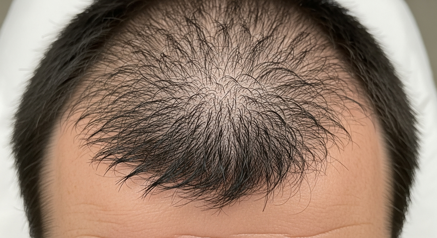 Before and after hair growth results for Marcus T. after 90 Days