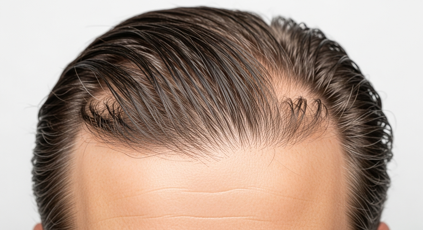 Before and after hair growth results for David L. after 120 Days